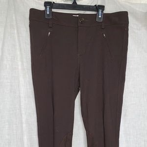 Cabi 941 Riding pant-style leggings, Dark brown, Size M